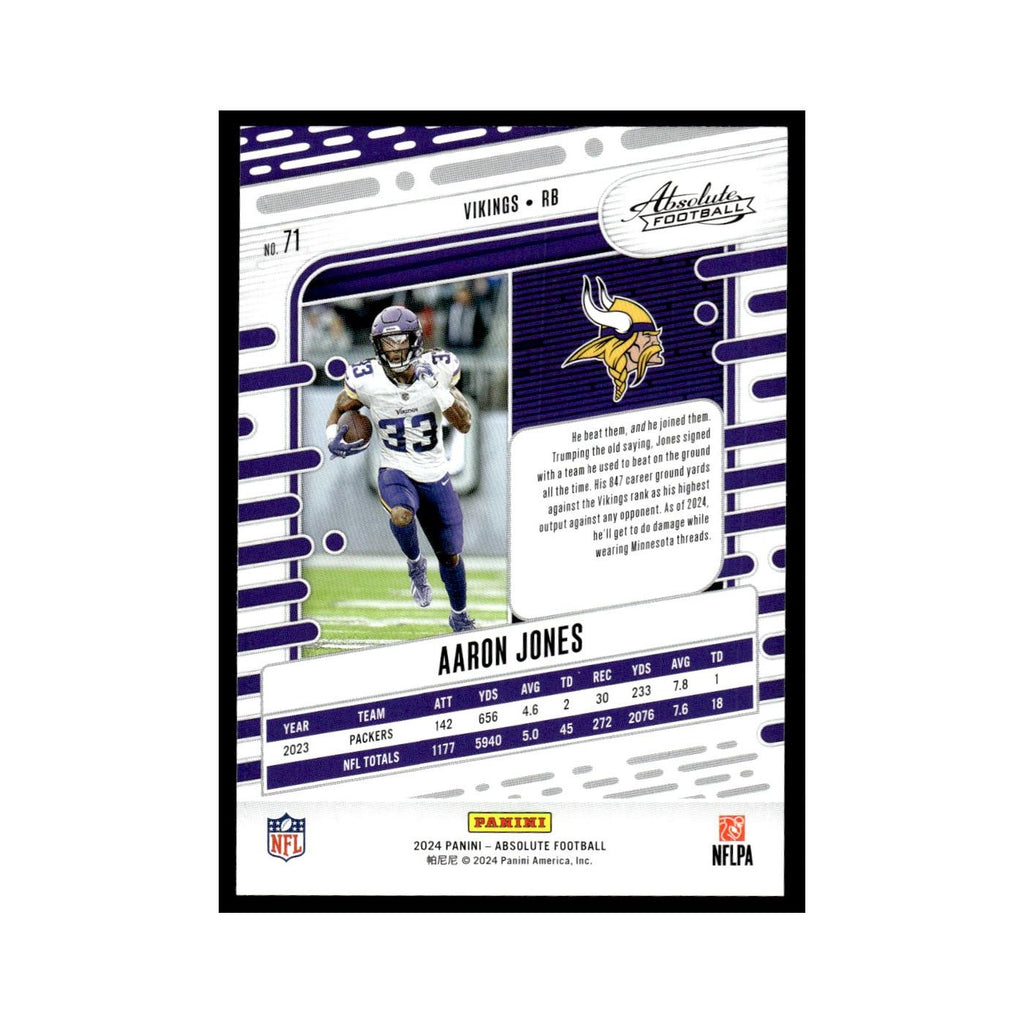 Aaron Jones 2024 Panini Absolute #71 Minnesota Vikings Football Card NM