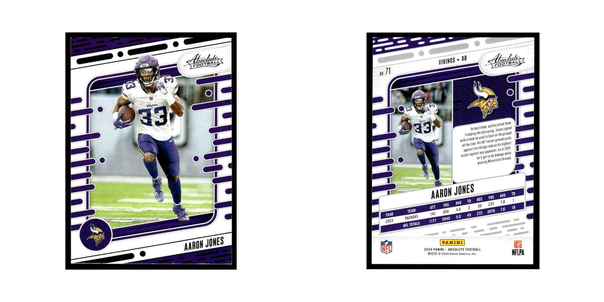 Aaron Jones 2024 Panini Absolute #71 Minnesota Vikings Football Card NM
