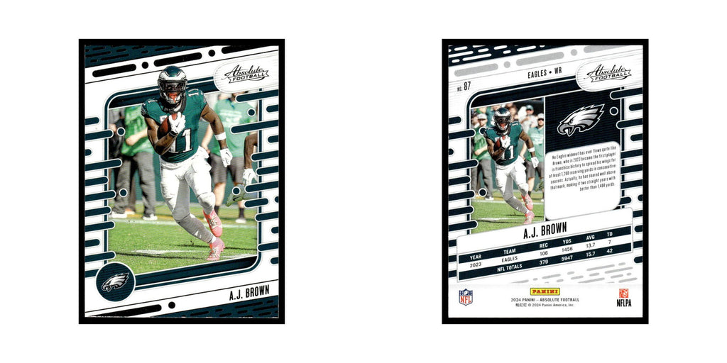 A.J. Brown 2024 Panini Absolute #87 Philadelphia Eagles Football Card NM