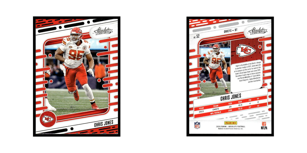 Chris Jones 2024 Panini Absolute #52 Kansas City Chiefs Football Card NM