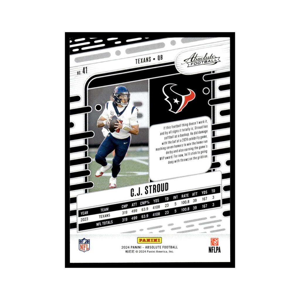 C.J. Stroud 2024 Panini Absolute #41 Houston Texans Football Card NM