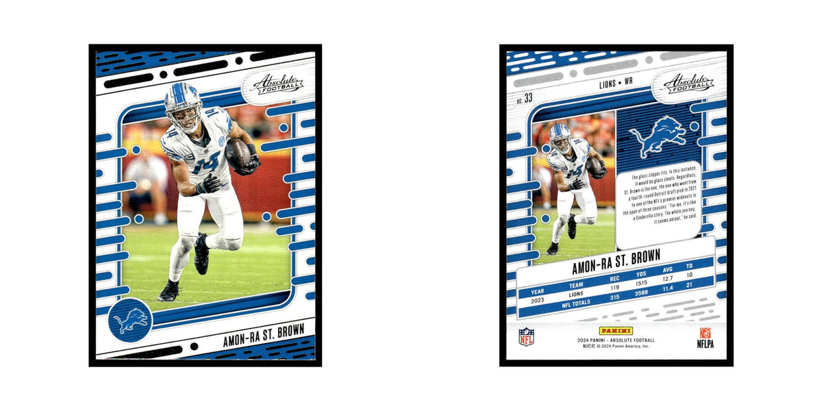 Amon-Ra St. Brown 2024 Panini Absolute #33 Detroit Lions Football Card NM