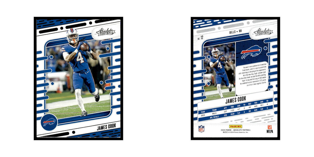 James Cook 2024 Panini Absolute #12 Buffalo Bills Football Card NM