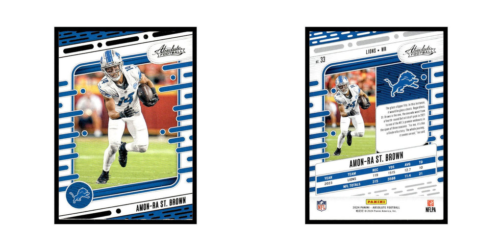 Amon-Ra St. Brown 2024 Panini Absolute #33 Detroit Lions Football Card NM