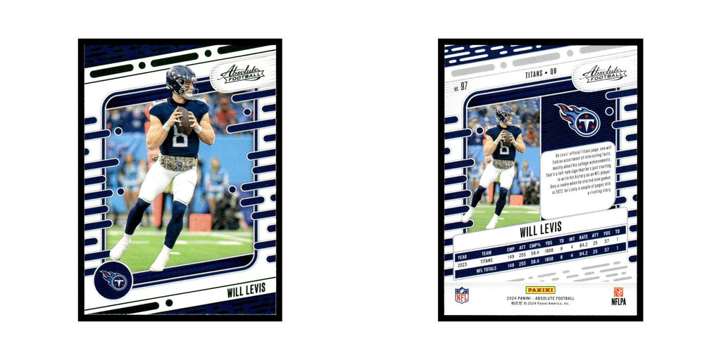 Will Levis 2024 Panini Absolute #97 Tennessee Titans Football Card NM