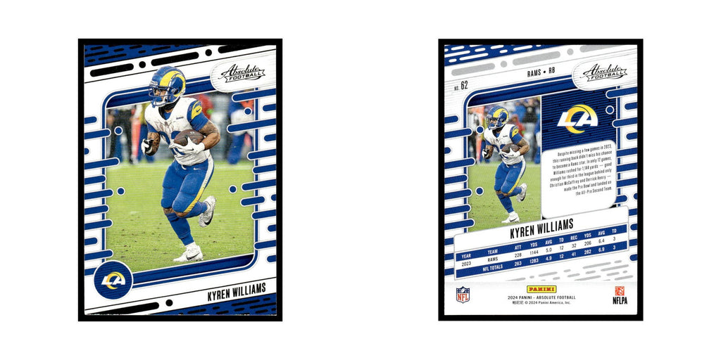 Kyren Williams 2024 Panini Absolute #62 Los Angeles Rams Football Card NM