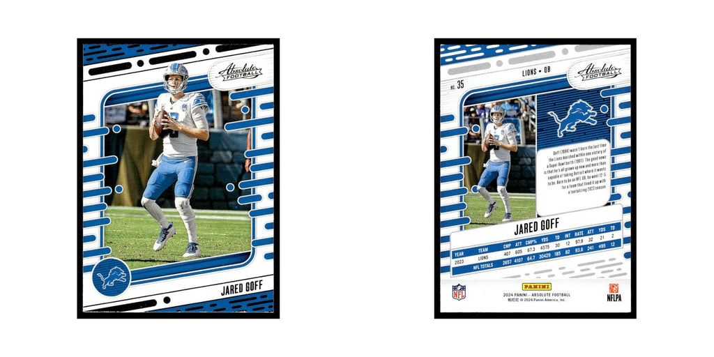 Jared Goff 2024 Panini Absolute #35 Detroit Lions Football Card NM
