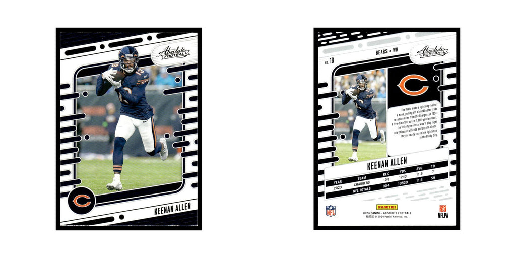 Keenan Allen 2024 Panini Absolute #18 Chicago Bears Football Card NM
