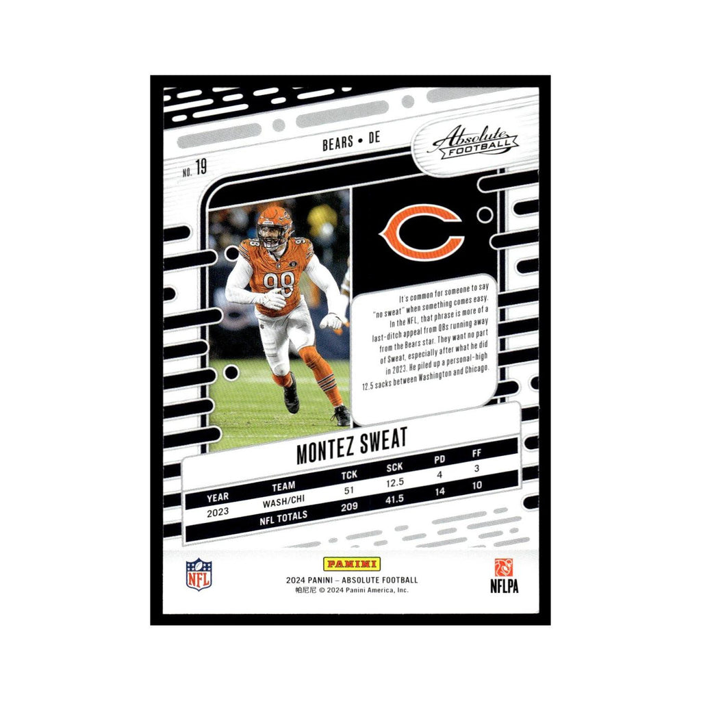 Montez Sweat 2024 Panini Absolute #19 Chicago Bears Football Card NM