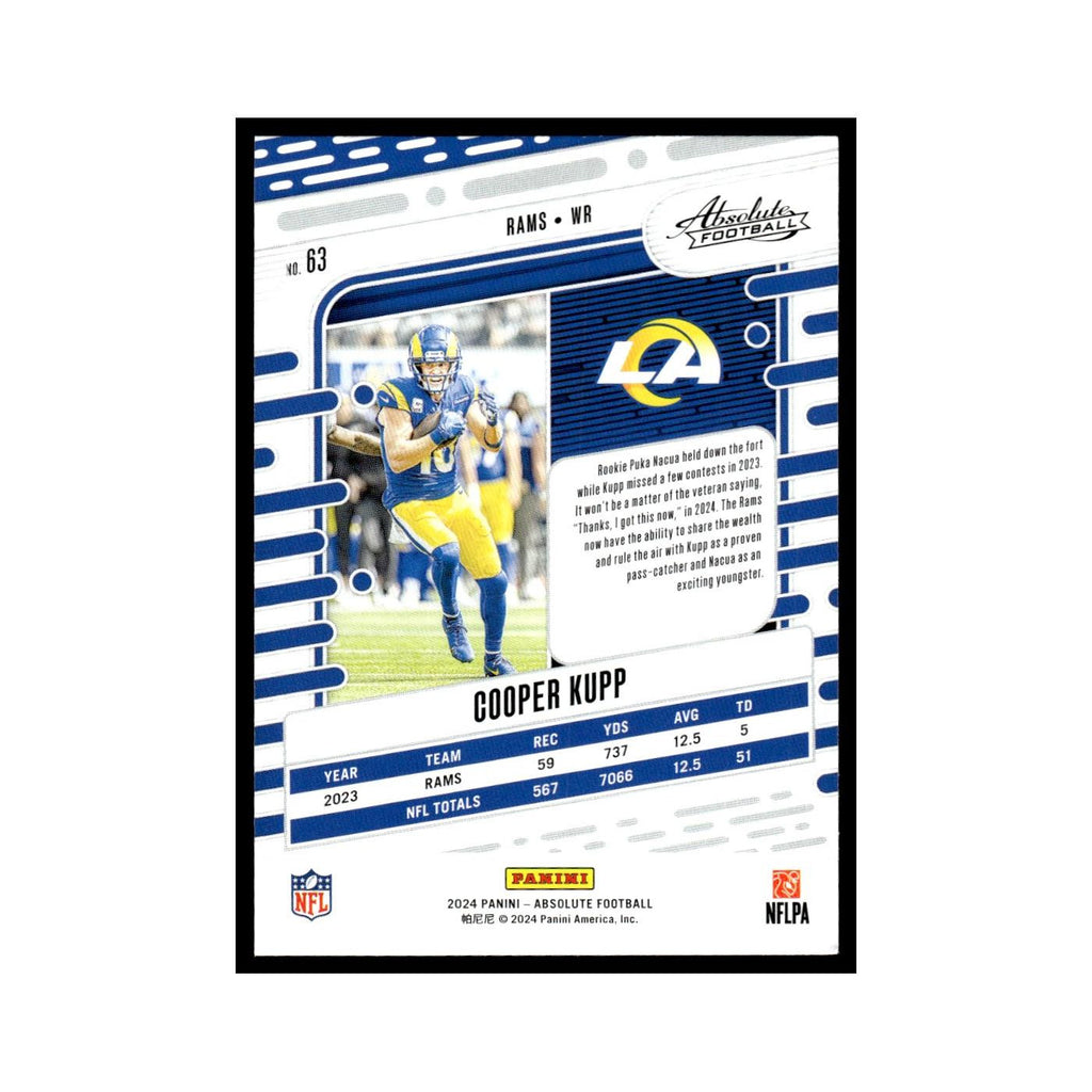 Cooper Kupp 2024 Panini Absolute #63 Los Angeles Rams Football Card NM