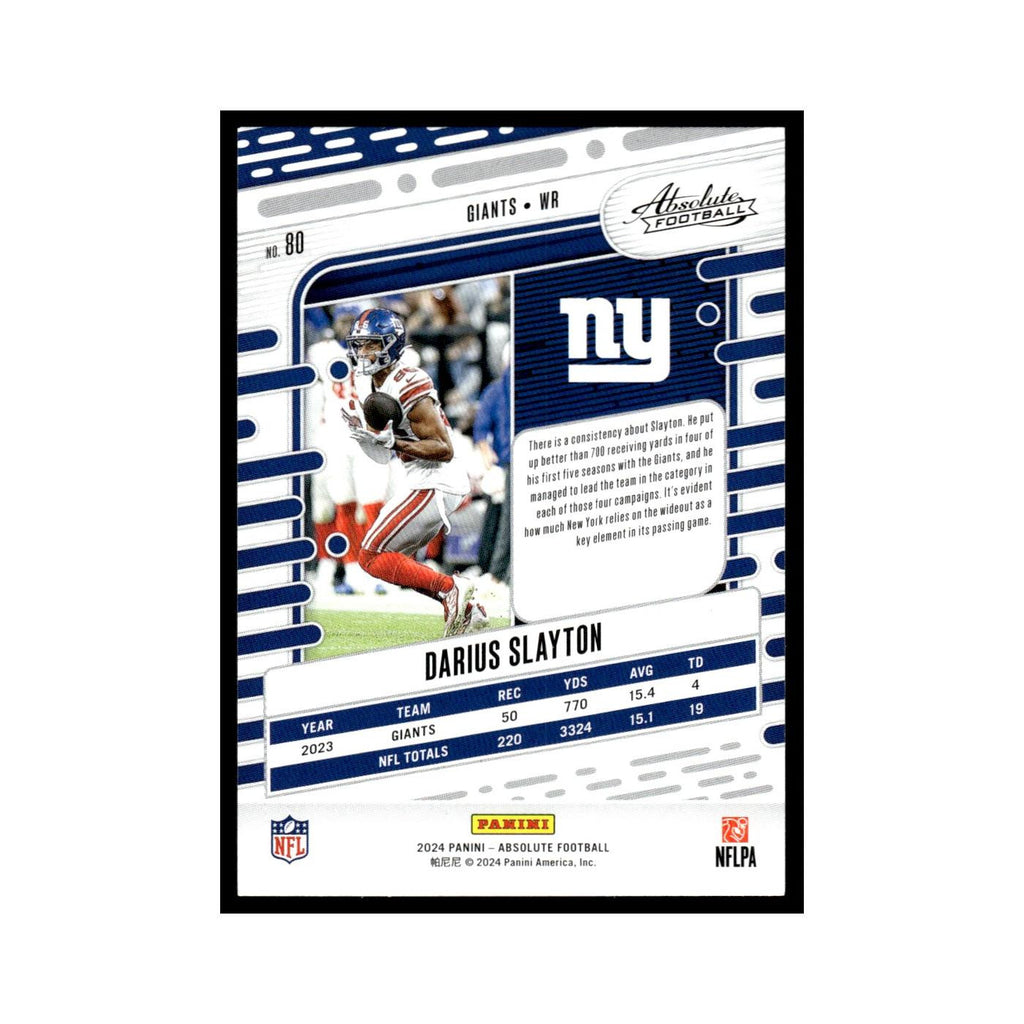 Darius Slayton 2024 Panini Absolute #80 New York Giants Football Card NM