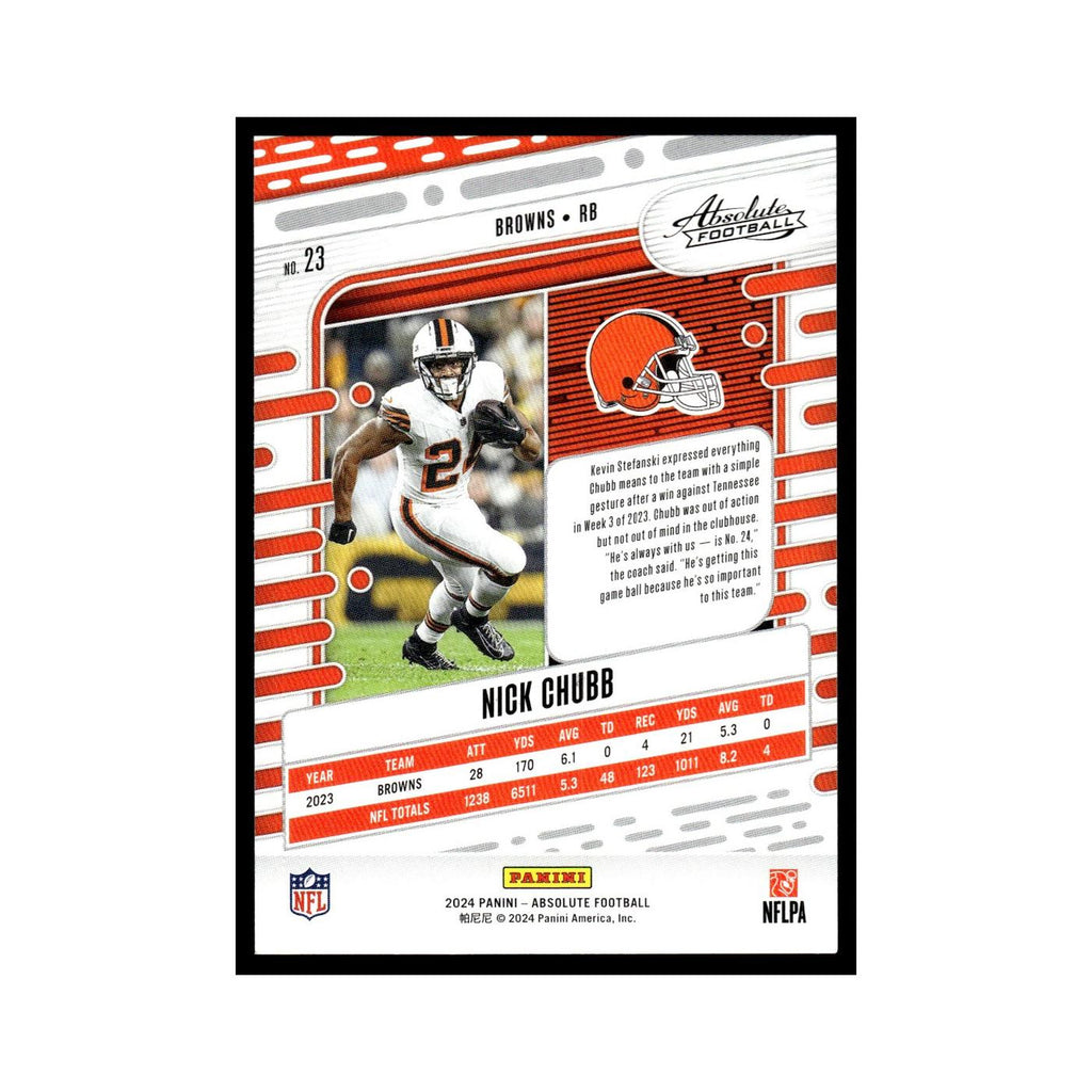 Nick Chubb 2024 Panini Absolute #23 Cleveland Browns Football Card NM