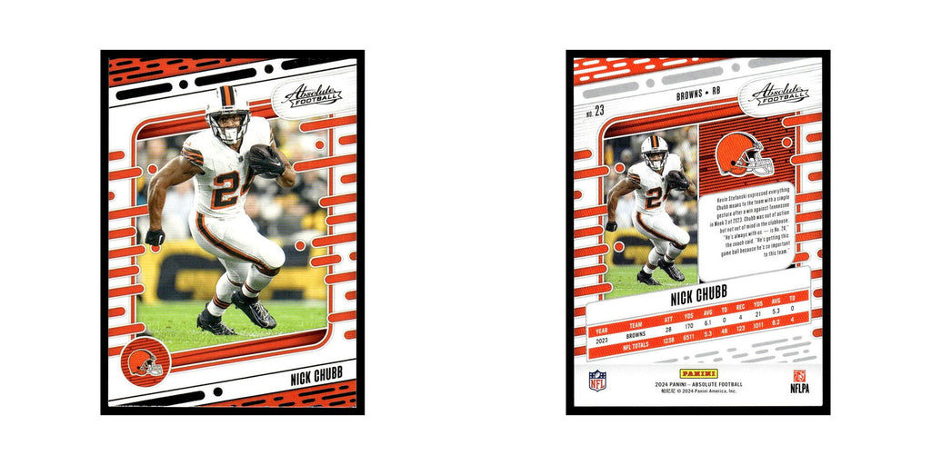 Nick Chubb 2024 Panini Absolute #23 Cleveland Browns Football Card NM