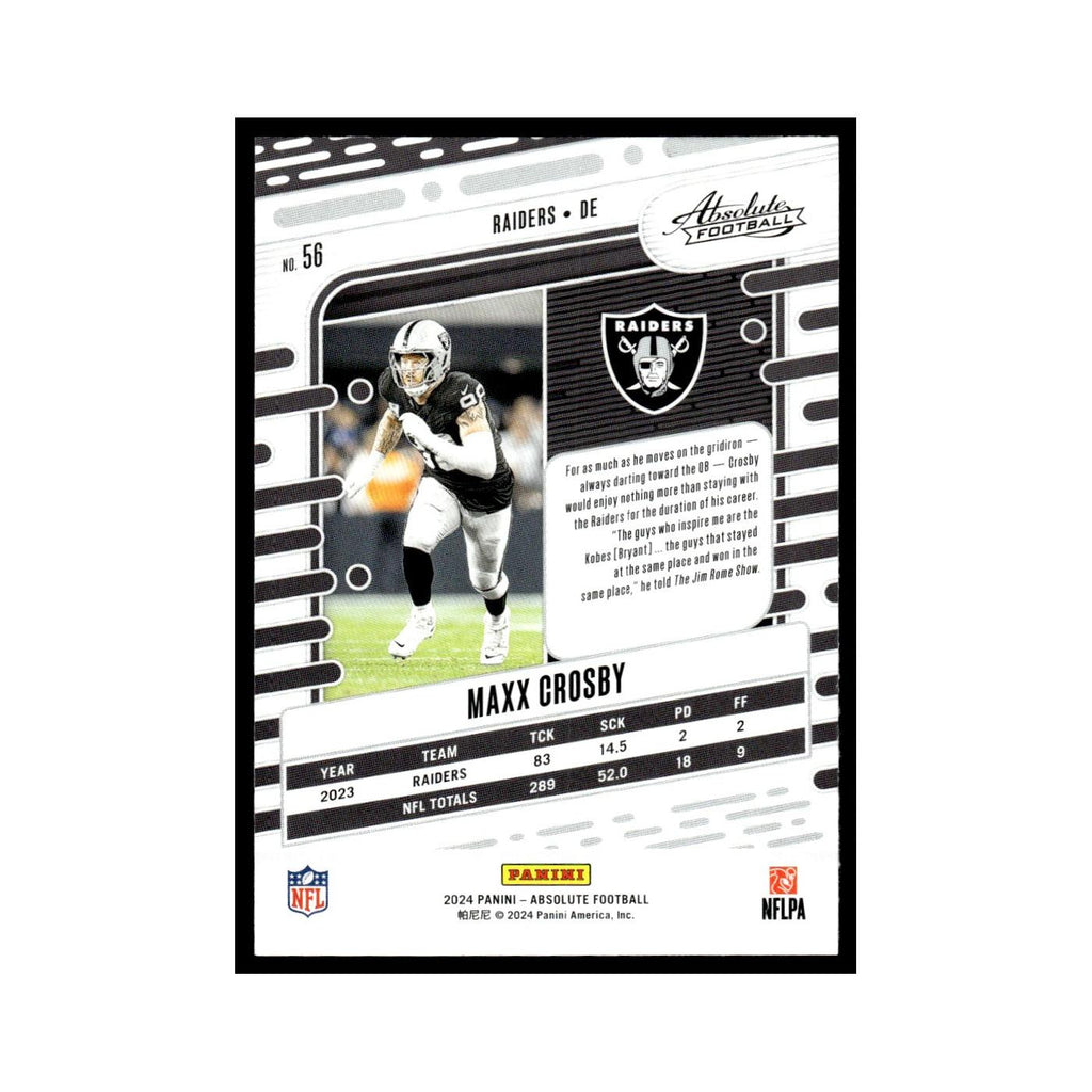 Maxx Crosby 2024 Panini Absolute #56 Las Vegas Raiders Football Card NM