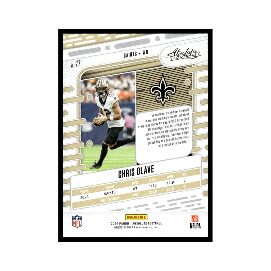 Chris Olave 2024 Panini Absolute #77 New Orleans Saints Football Card NM