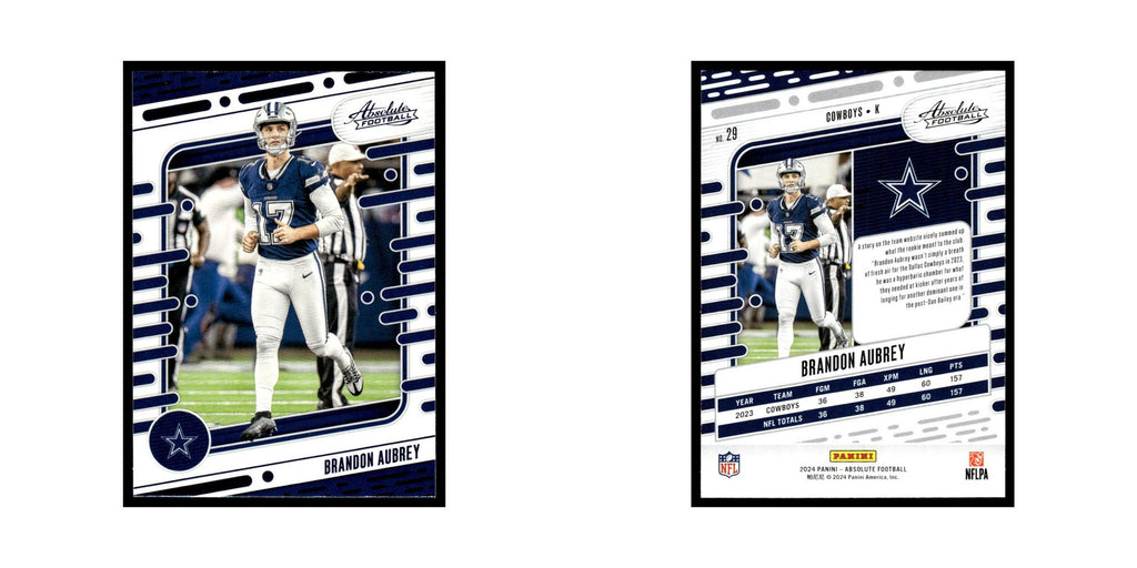 Brandon Aubrey 2024 Panini Absolute #29 Dallas Cowboys Football Card NM
