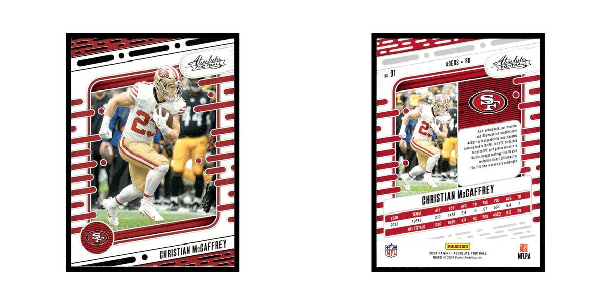 Christian McCaffrey 2024 Panini Absolute #91 San Francisco 49ers NM