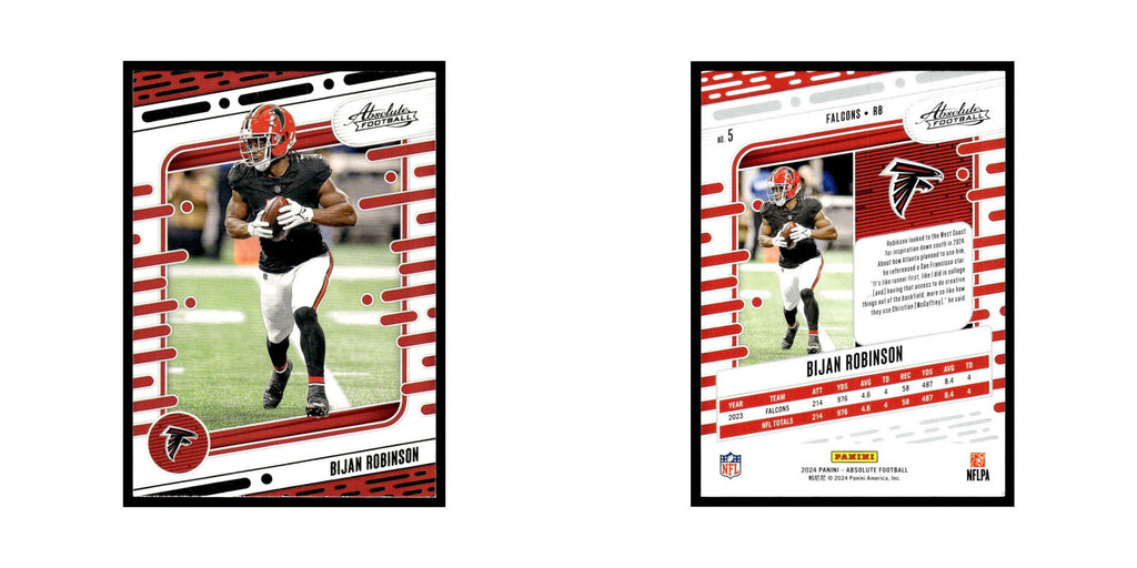 Bijan Robinson 2024 Panini Absolute #5 Atlanta Falcons Football Card NM