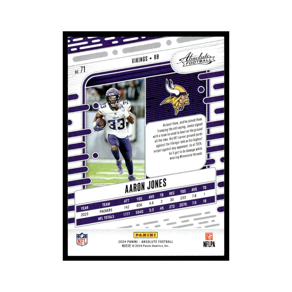 Aaron Jones 2024 Panini Absolute #71 Minnesota Vikings Football Card NM
