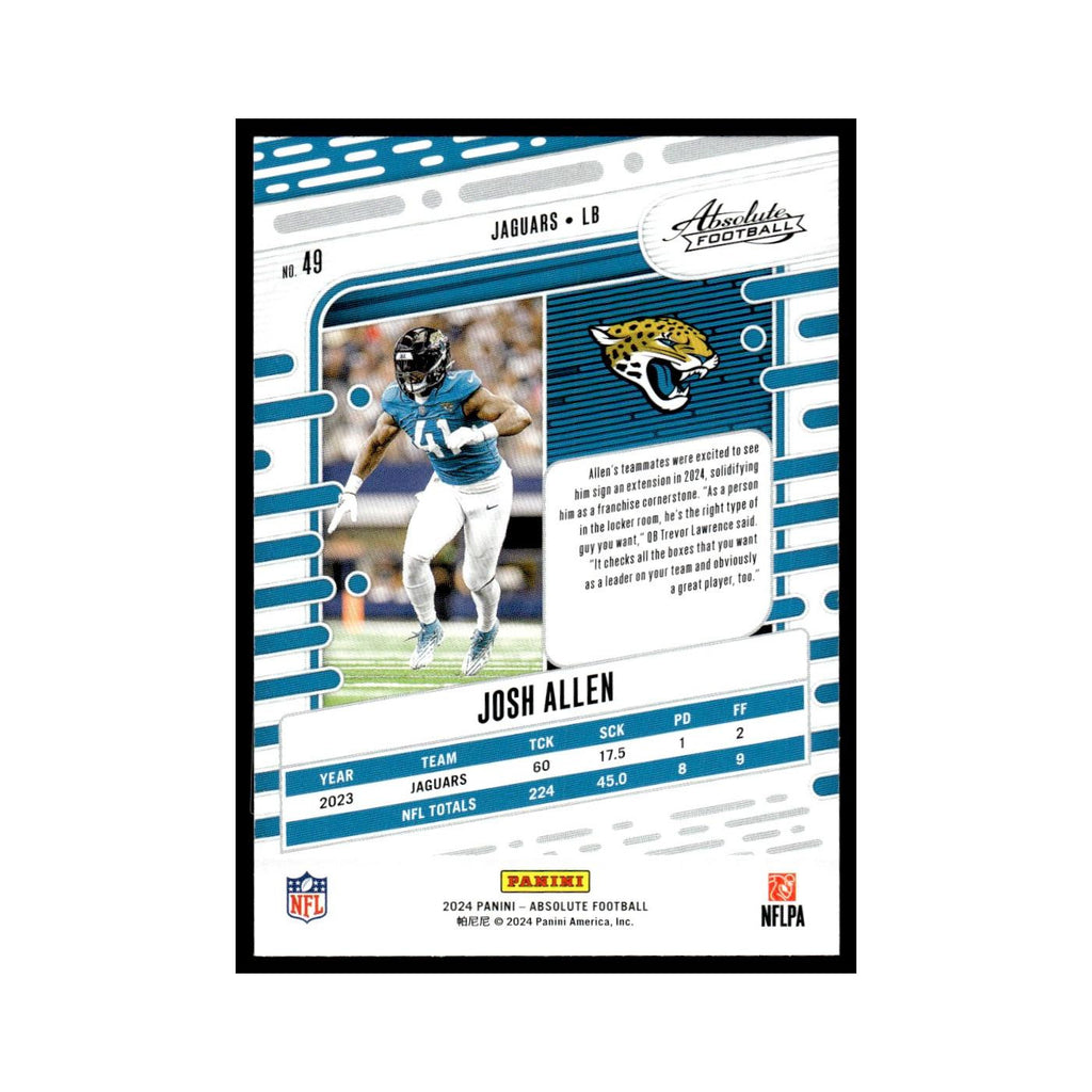 Josh Allen 2024 Panini Absolute #49 Jacksonville Jaguars Football Card NM