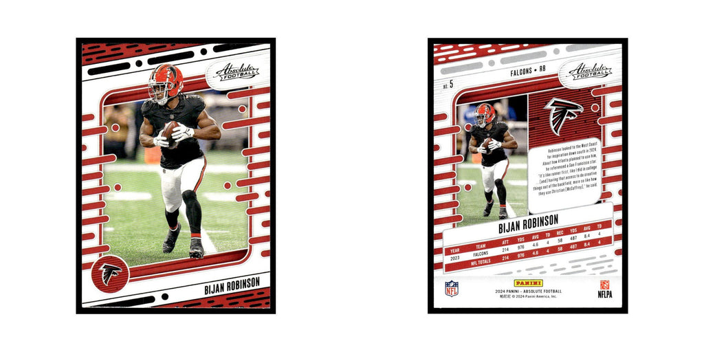 Bijan Robinson 2024 Panini Absolute #5 Atlanta Falcons Football Card NM