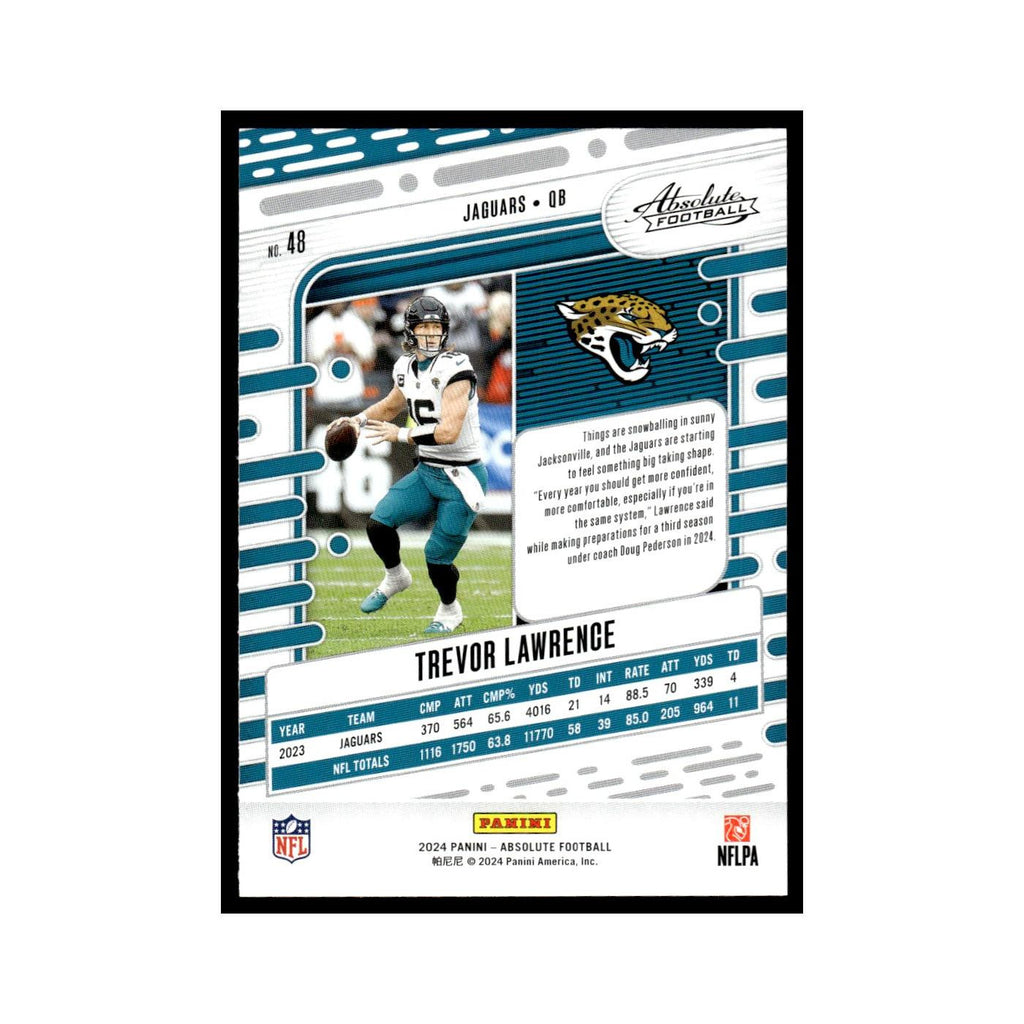 Trevor Lawrence 2024 Panini Absolute #48 Jacksonville Jaguars Football Card NM