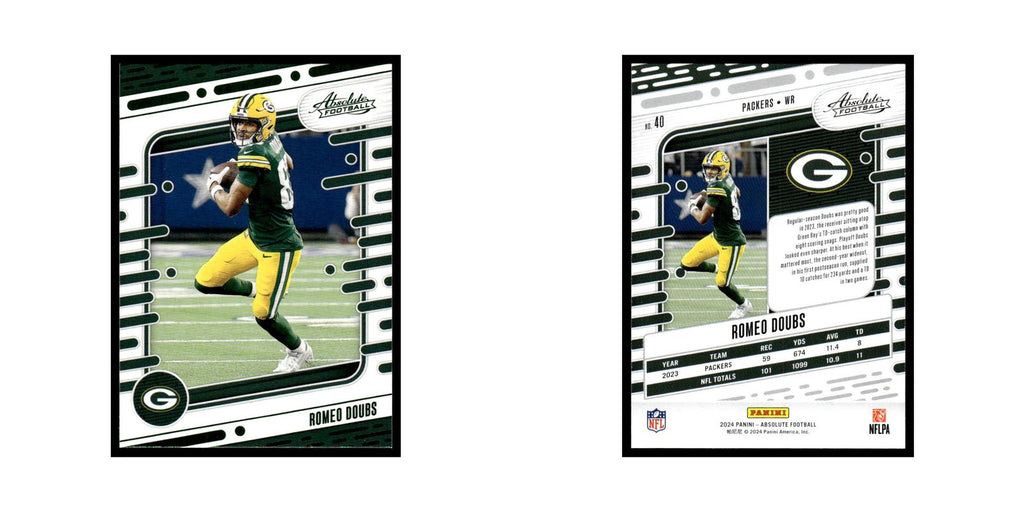 Romeo Doubs 2024 Panini Absolute #40 Green Bay Packers Football Card NM