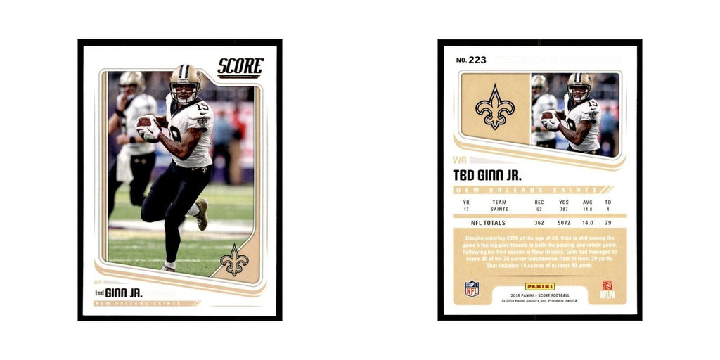 Ted Ginn Jr. 2018 Score #223 Football Cards Football Card NM