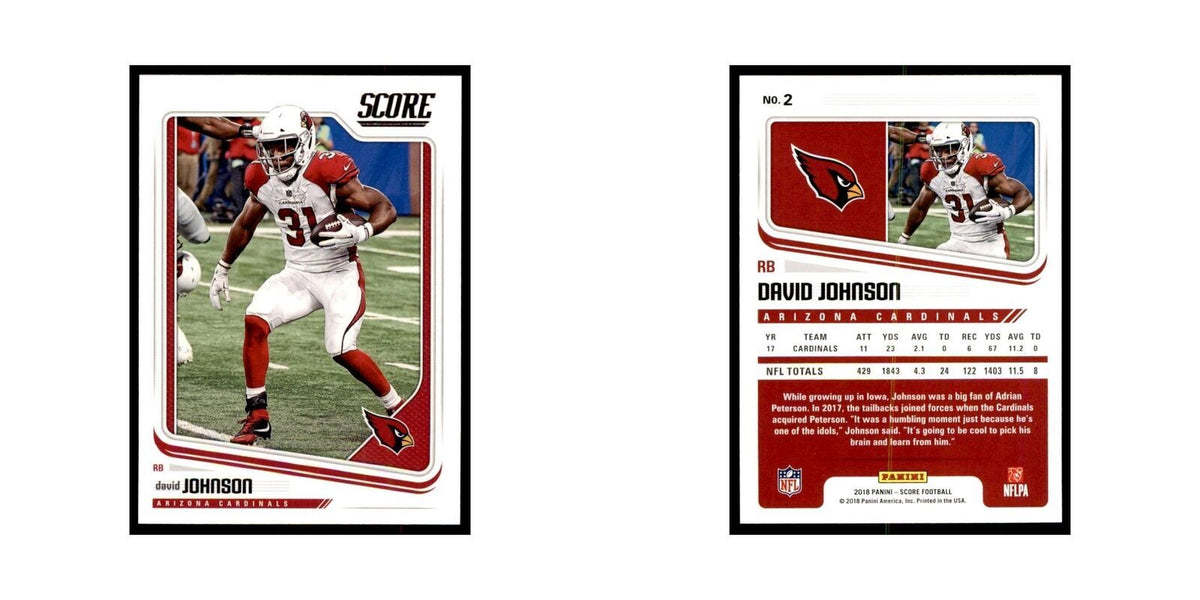 David Johnson 2018 Score #2 Football Cards Football Card NM