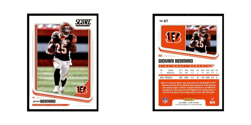 Giovani Bernard 2018 Score #67 Football Cards Football Card NM