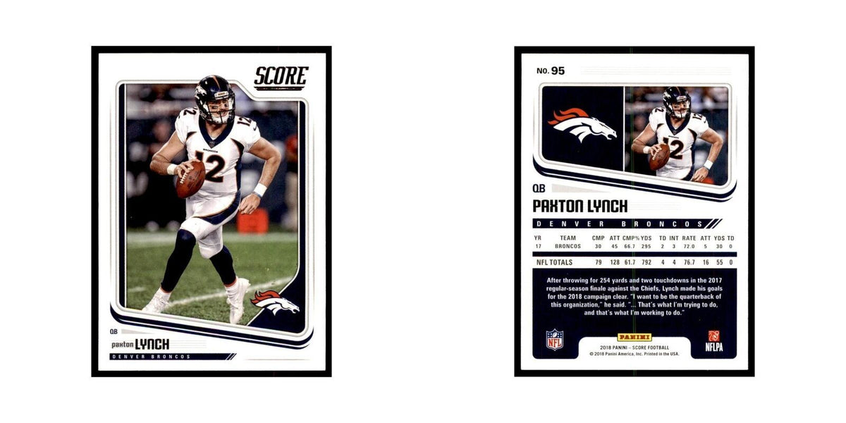 Paxton Lynch 2018 Score #95 Football Cards Football Card NM
