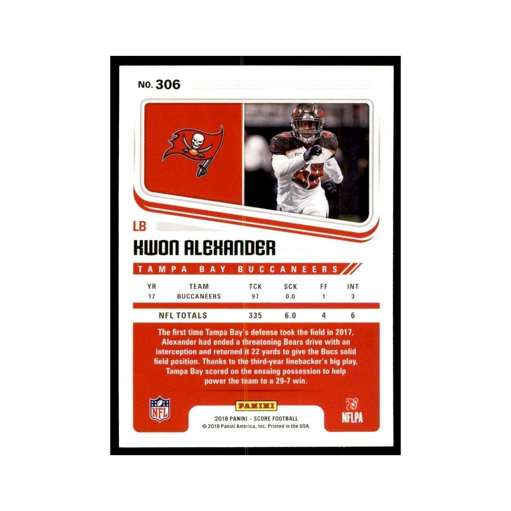 Kwon Alexander 2018 Score #306 Football Cards Football Card NM