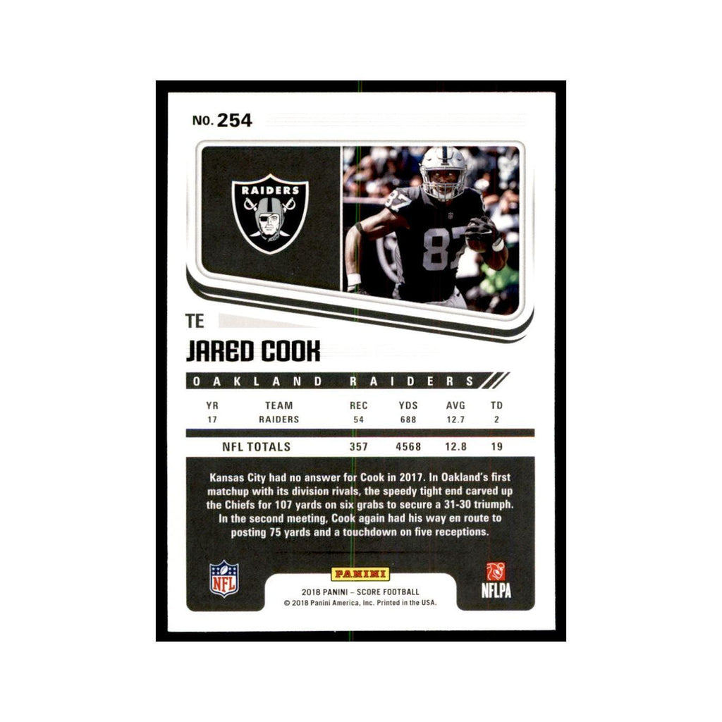 Jared Cook 2018 Score #254 Football Cards Football Card NM