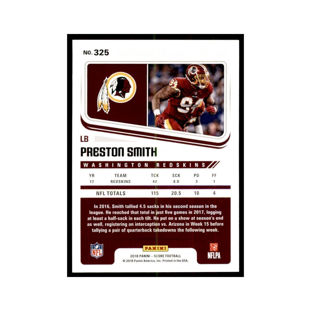Preston Smith 2018 Score #325 Football Cards Football Card NM