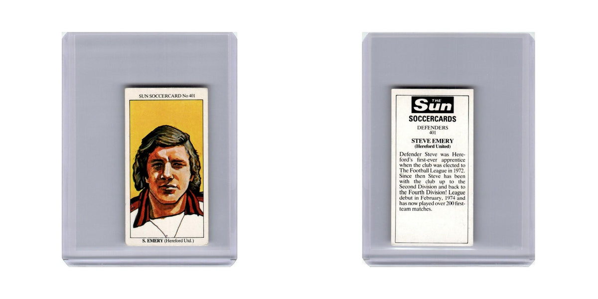 Steve Emery 1978 The Sun Soccercards #401.0 Baseball Card VG