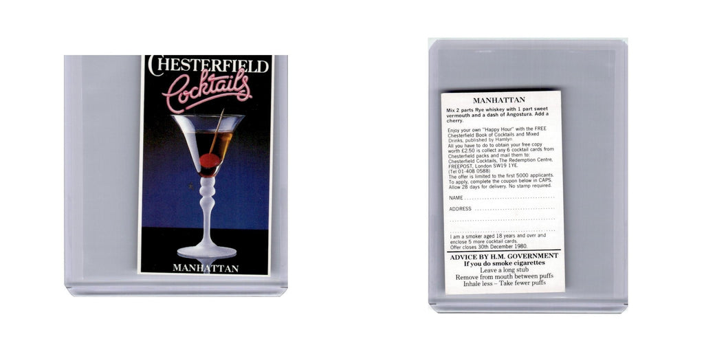 Manhattan 1980 Chesterfield Cocktails #nan Baseball Card VG