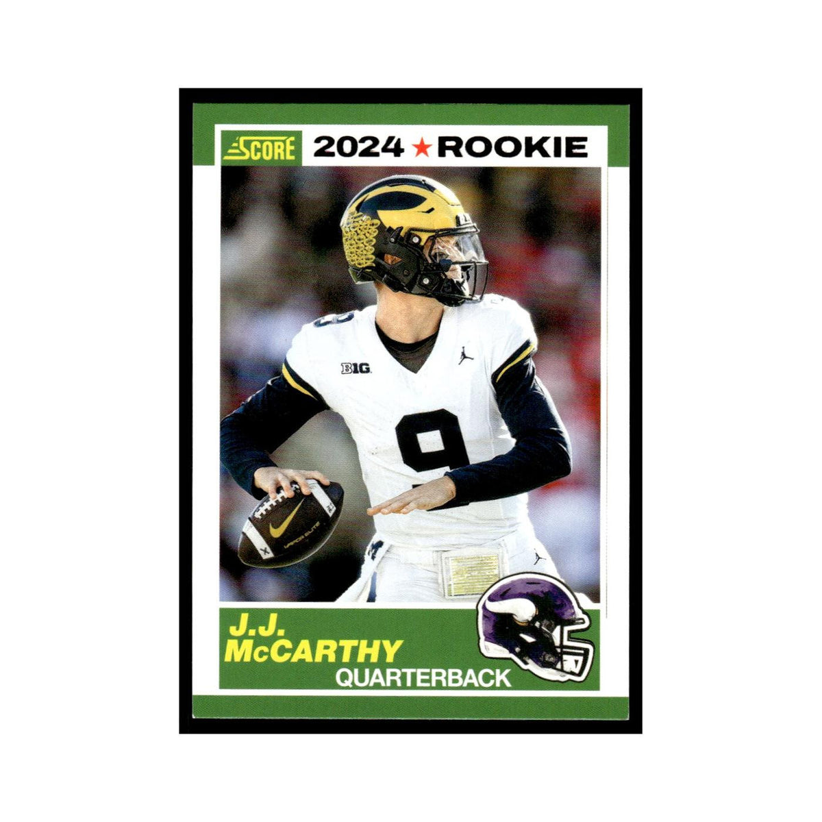 J.J. McCarthy Rookie 2024 Score #8 Minnesota Vikings Football Card NM