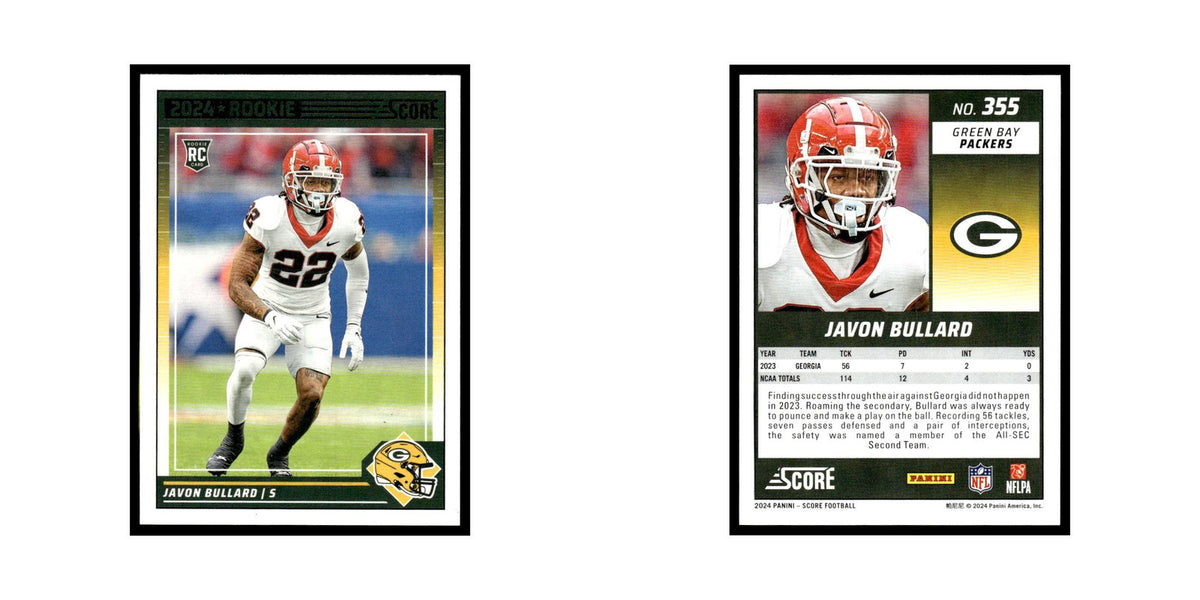 Javon Bullard Rookie 2024 Score #355 Green Bay Packers Football Card NM
