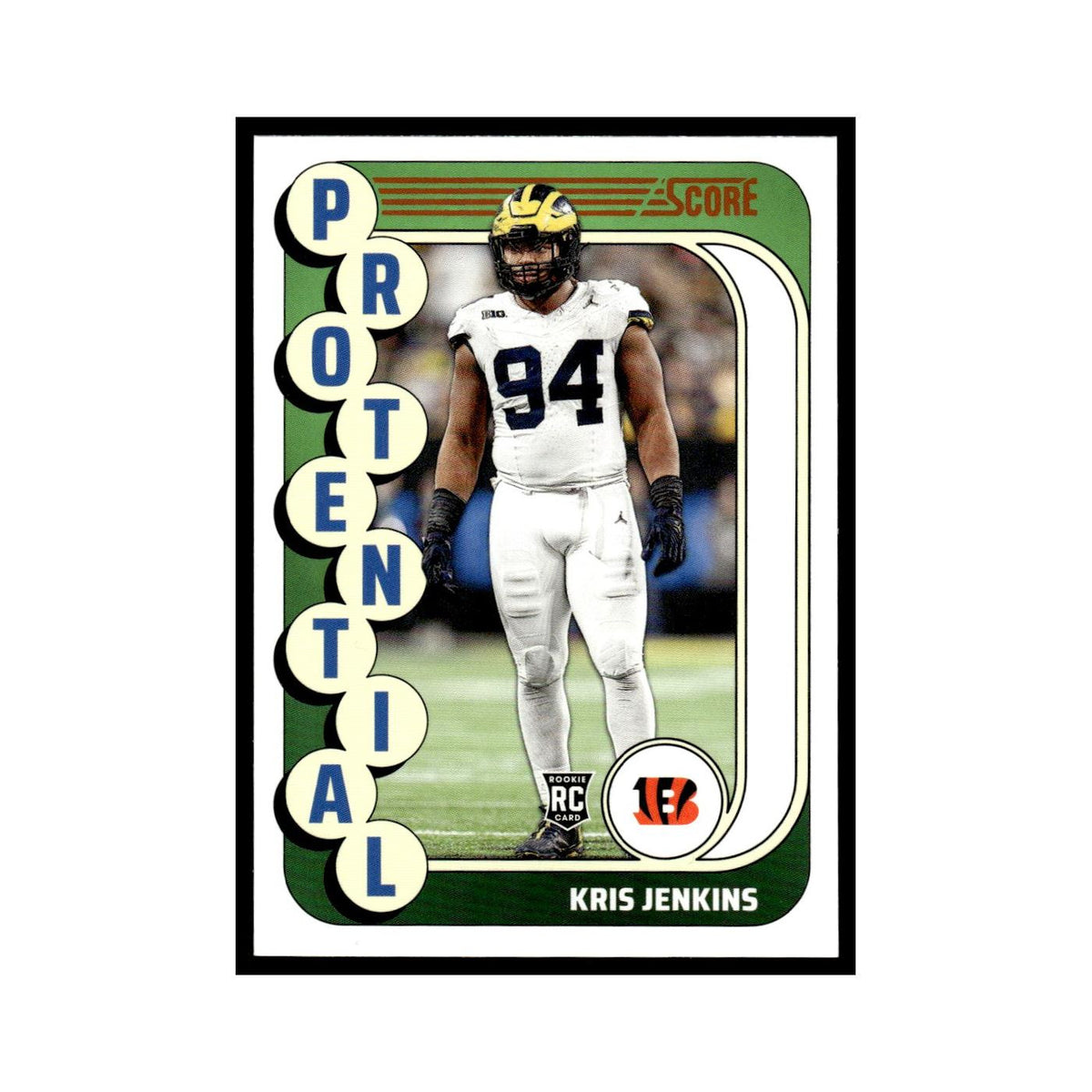 Kris Jenkins Rookie 2024 Score #12 Cincinnati Bengals Football Card NM