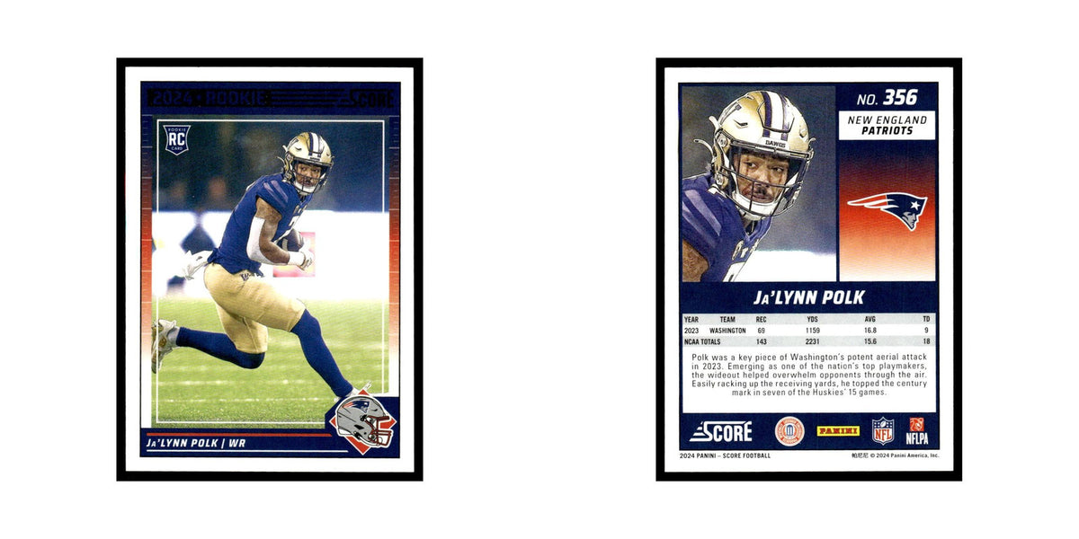 Ja'Lynn Polk Rookie 2024 Score #356 New England Patriots Football Card NM