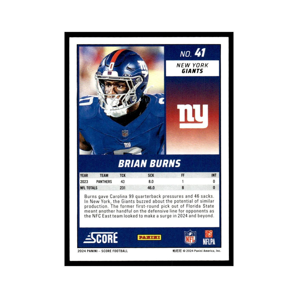 Brian Burns 2024 Score #41 New York Giants Football Card NM