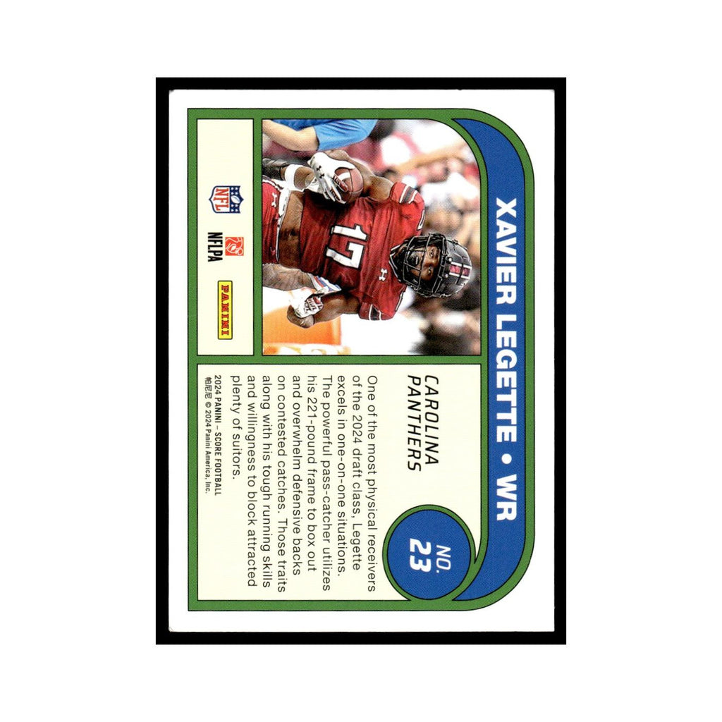 Xavier Legette Rookie 2024 Score #23 Carolina Panthers Football Card NM