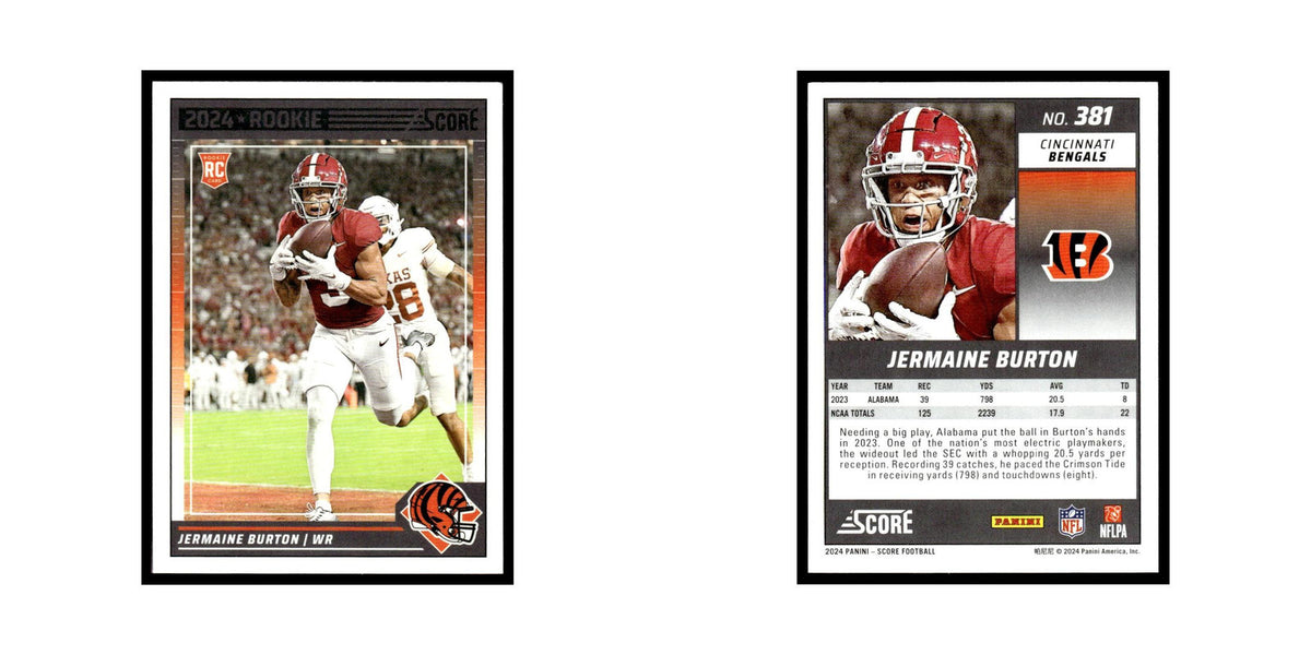 Jermaine Burton Rookie 2024 Score #381 Cincinnati Bengals Football Card NM