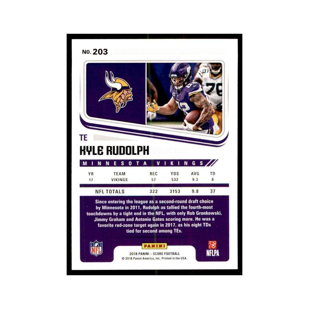 Kyle Rudolph 2018 Score #203 Baseball Cards Football Card NM