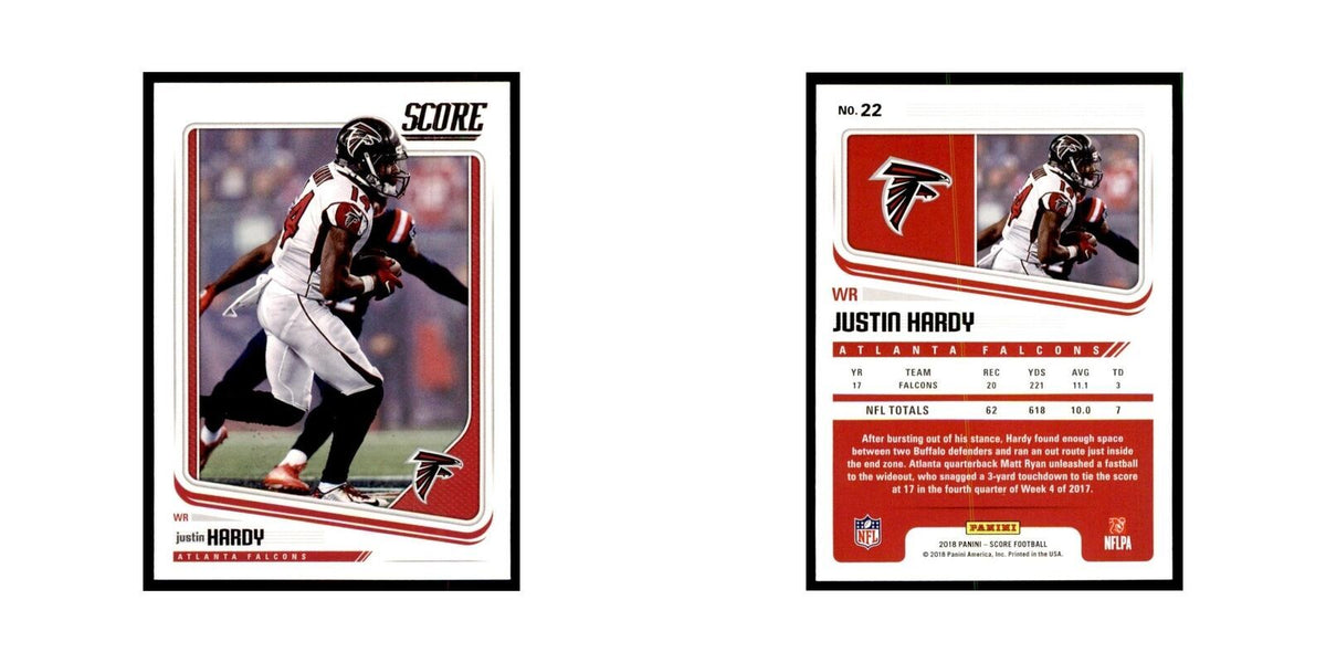 Justin Hardy 2018 Score #22 Baseball Cards Football Card NM