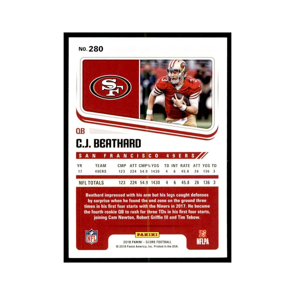C.J. Beathard 2018 Score #280 Baseball Cards Football Card NM