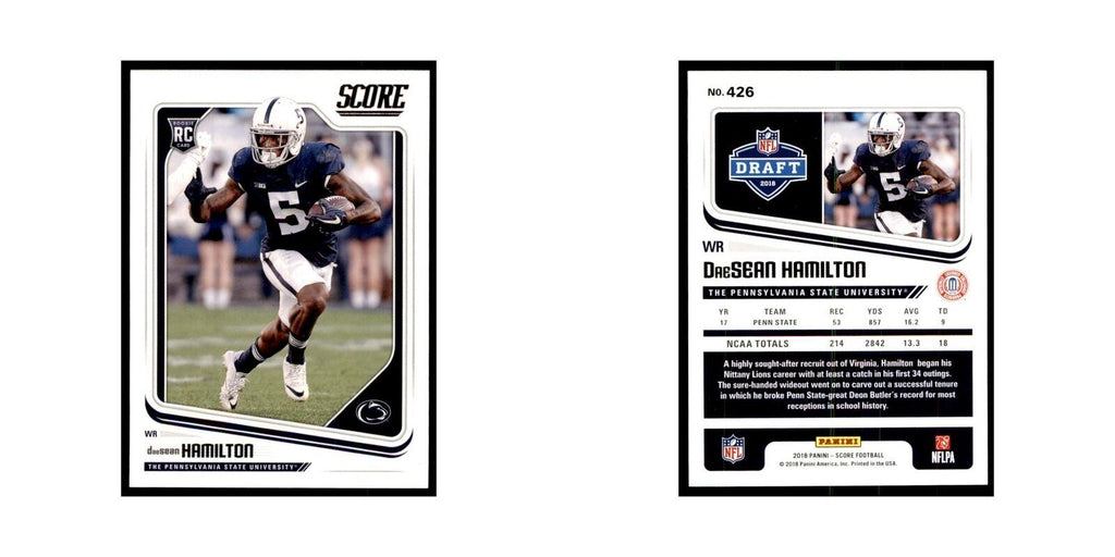 DaeSean Hamilton Rookie 2018 Score #426 Baseball Cards Football Card NM