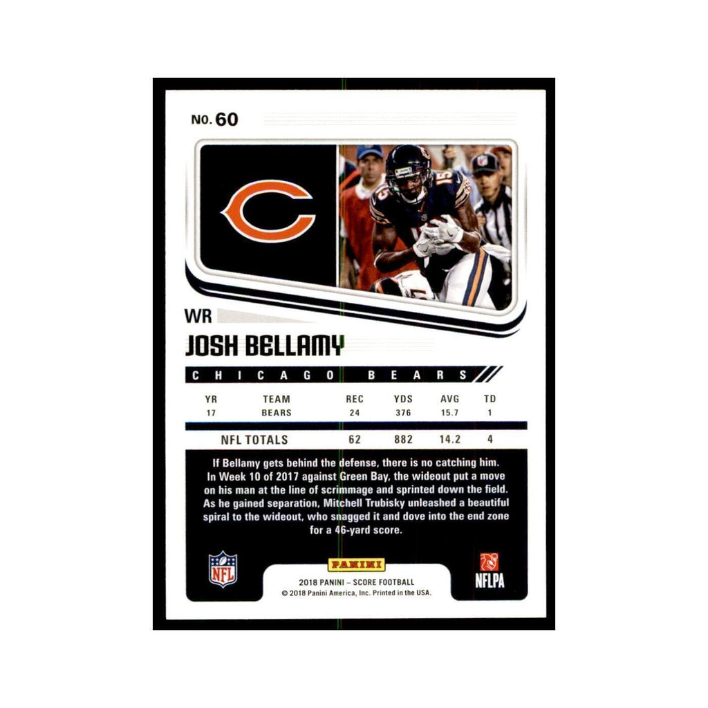 Josh Bellamy 2018 Score #60 Baseball Cards Football Card NM