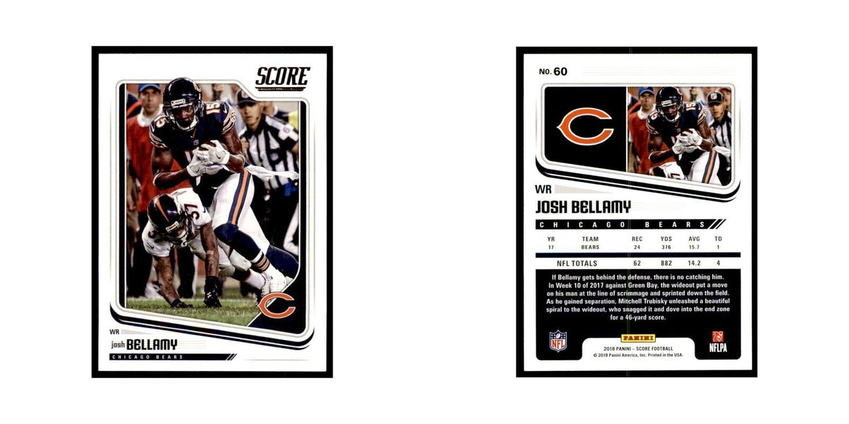 Josh Bellamy 2018 Score #60 Baseball Cards Football Card NM