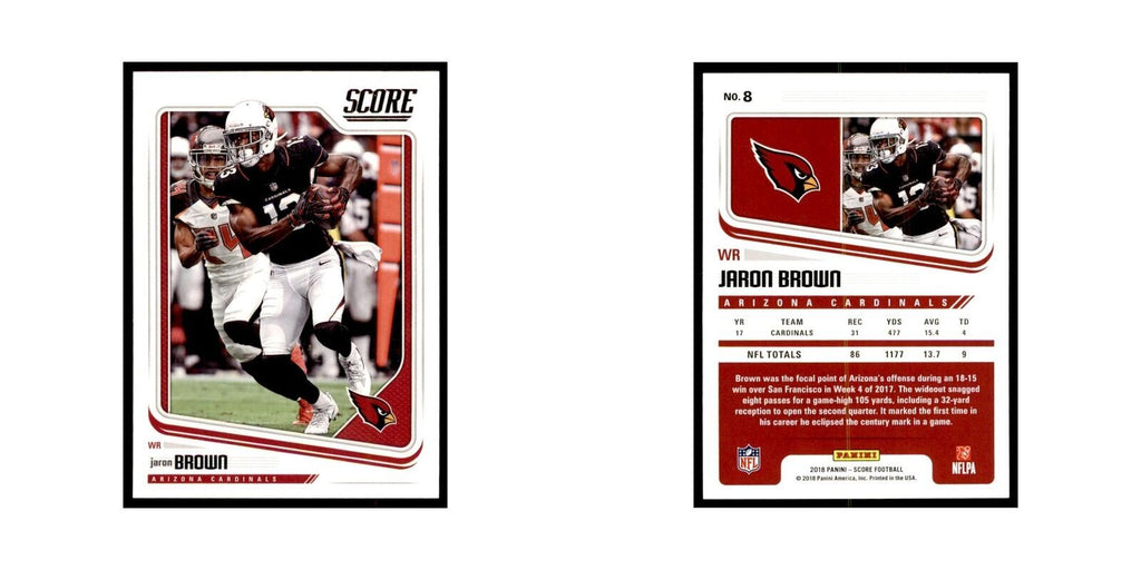 Jaron Brown 2018 Score #8 Baseball Cards Football Card NM
